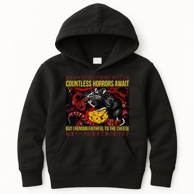 Japanese Horror Rat Retro Countless Horrors Await Kids Hoodie