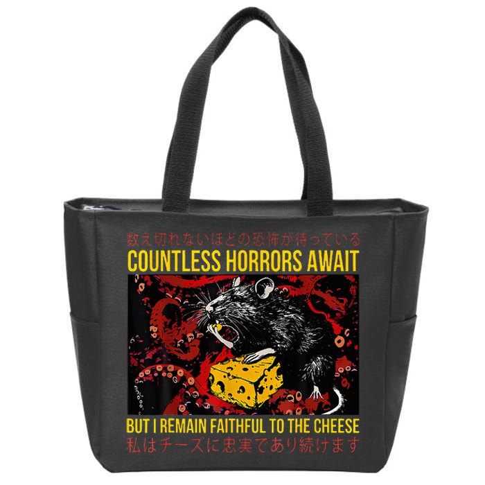 Japanese Horror Rat Retro Countless Horrors Await Zip Tote Bag