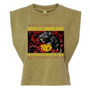 Japanese Horror Rat Retro Countless Horrors Await Garment-Dyed Women's Muscle Tee