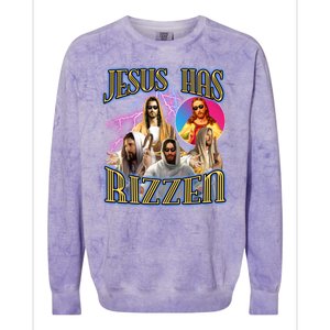 Jesus Has Rizzen Christian Faith Colorblast Crewneck Sweatshirt