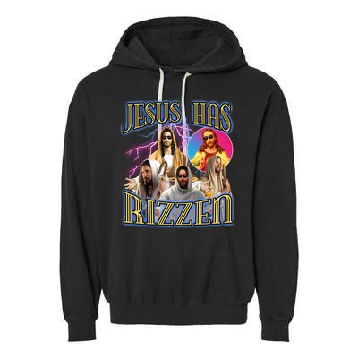 Jesus Has Rizzen Christian Faith Garment-Dyed Fleece Hoodie