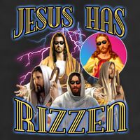 Jesus Has Rizzen Christian Faith 7 Panel Mesh Trucker Snapback Hat