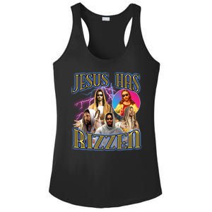 Jesus Has Rizzen Christian Faith Ladies PosiCharge Competitor Racerback Tank