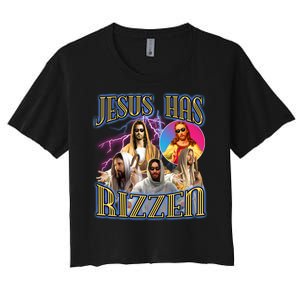 Jesus Has Rizzen Christian Faith Women's Crop Top Tee