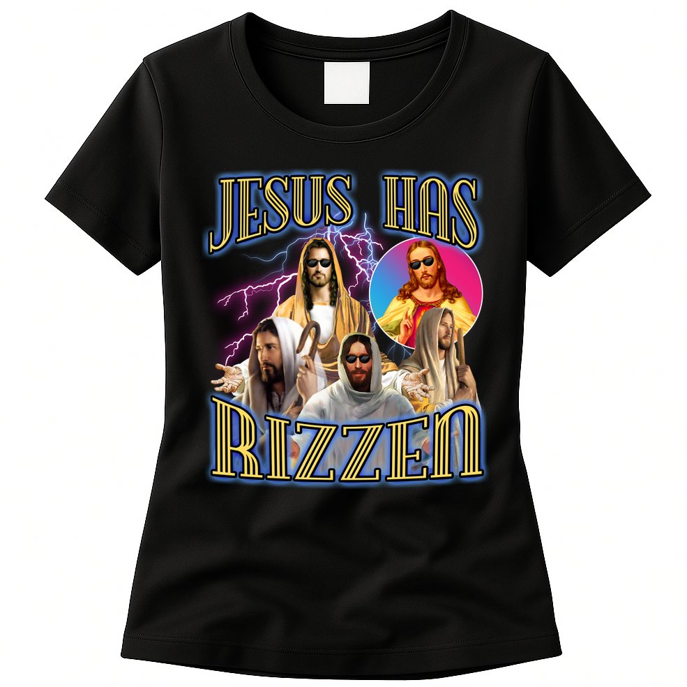 Jesus Has Rizzen Christian Faith Womens T-Shirt
