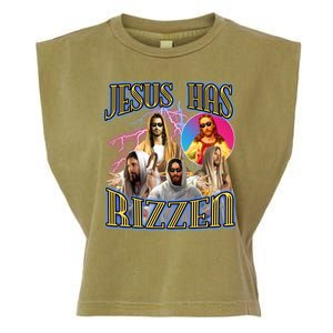 Jesus Has Rizzen Christian Faith Garment-Dyed Women's Muscle Tee