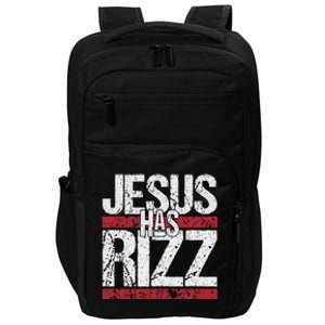 Jesus Has Rizz Simple Christian Faith Believer God Quote Impact Tech Backpack