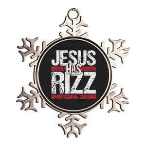 Jesus Has Rizz Simple Christian Faith Believer God Quote Metallic Star Ornament