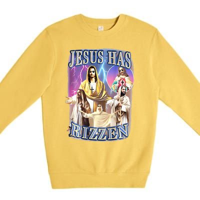 jesus has rizzen  Premium Crewneck Sweatshirt