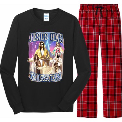 jesus has rizzen  Long Sleeve Pajama Set