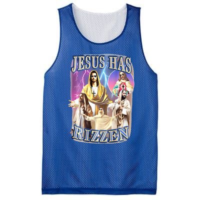 jesus has rizzen  Mesh Reversible Basketball Jersey Tank