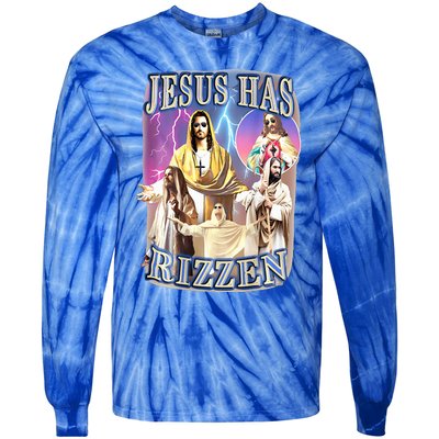 jesus has rizzen  Tie-Dye Long Sleeve Shirt