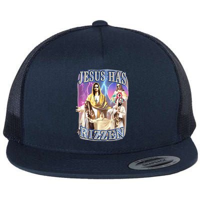 jesus has rizzen  Flat Bill Trucker Hat