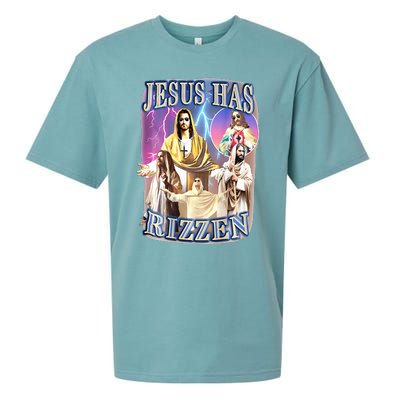 jesus has rizzen  Sueded Cloud Jersey T-Shirt