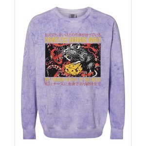 Japanese Horror Rat Retro Countless Horrors Await Colorblast Crewneck Sweatshirt