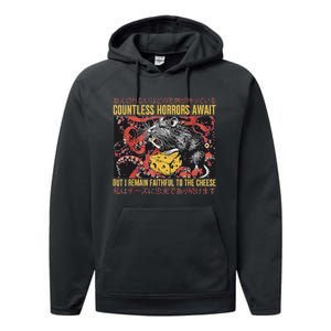 Japanese Horror Rat Retro Countless Horrors Await Performance Fleece Hoodie