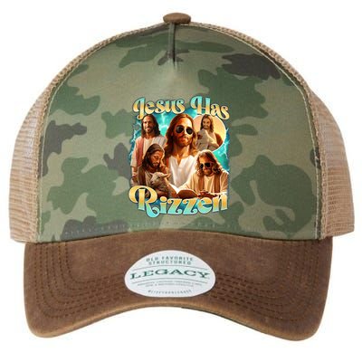 Jesus Has Rizzen He Is Rizzin Retro Christian Religious Legacy Tie Dye Trucker Hat