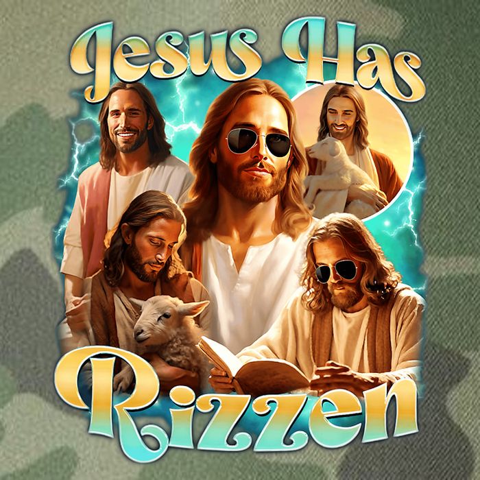 Jesus Has Rizzen He Is Rizzin Retro Christian Religious Legacy Tie Dye Trucker Hat