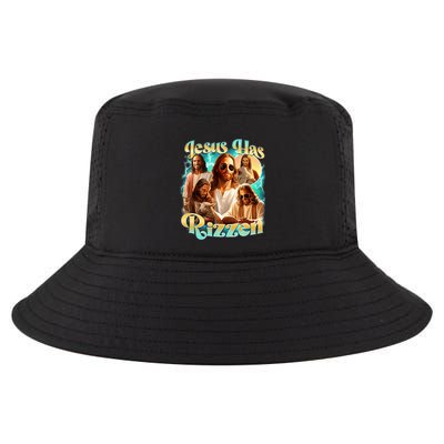 Jesus Has Rizzen He Is Rizzin Retro Christian Religious Cool Comfort Performance Bucket Hat