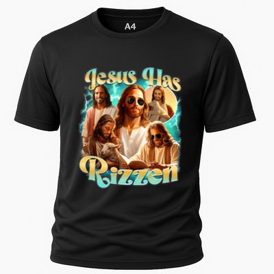 Jesus Has Rizzen He Is Rizzin Retro Christian Religious Performance Shirt
