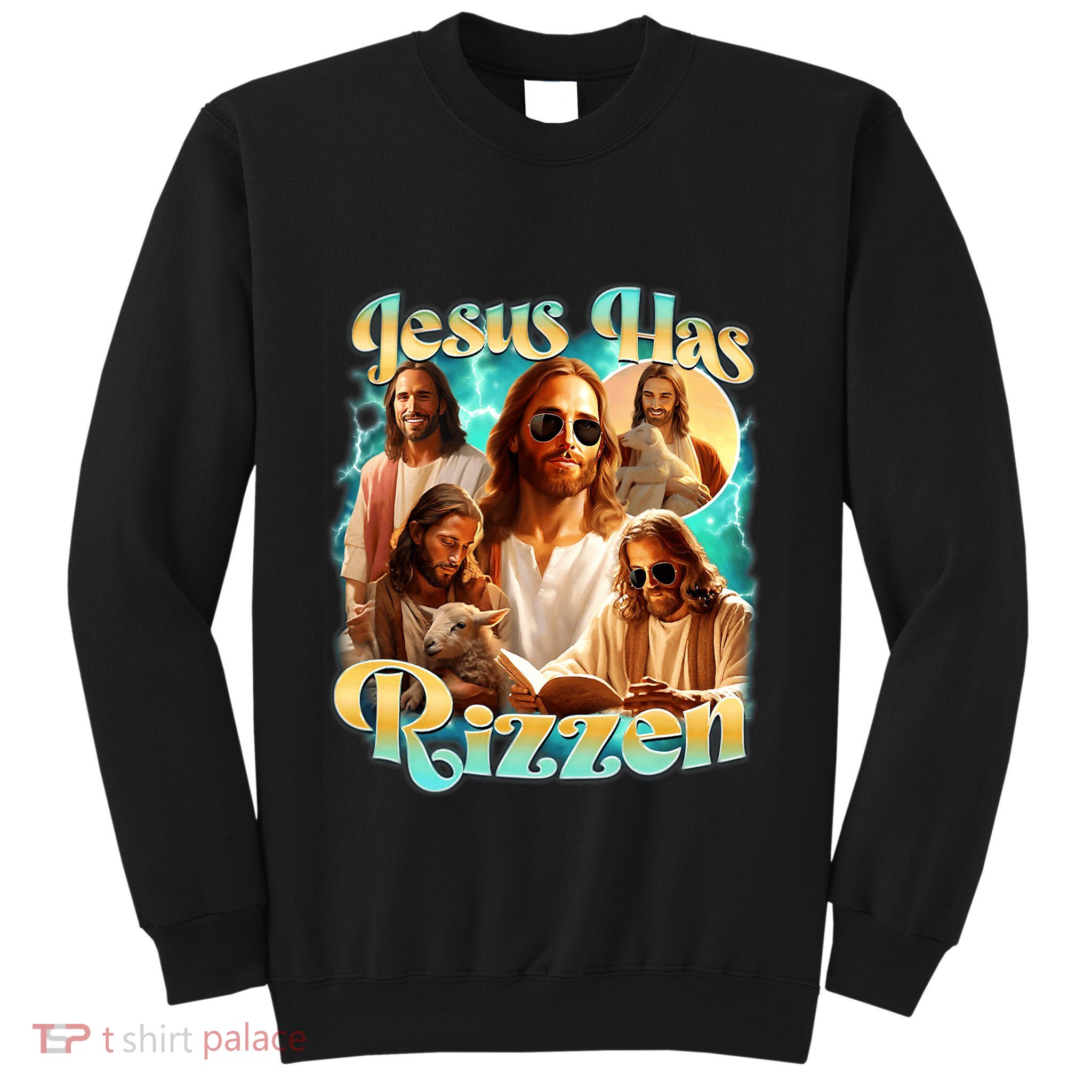 Jesus Has Rizzen He Is Rizzin Retro Christian Religious Sweatshirt