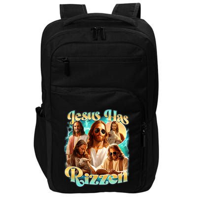 Jesus Has Rizzen He Is Rizzin Retro Christian Religious Impact Tech Backpack