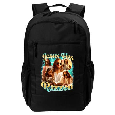 Jesus Has Rizzen He Is Rizzin Retro Christian Religious Backpack