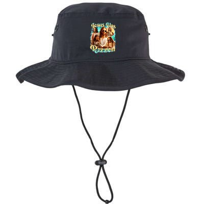 Jesus Has Rizzen He Is Rizzin Retro Christian Religious Bucket Hat