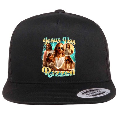 Jesus Has Rizzen He Is Rizzin Retro Christian Religious Flatbill Hat