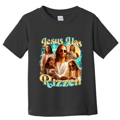 Jesus Has Rizzen He Is Rizzin Retro Christian Religious Toddler T-Shirt