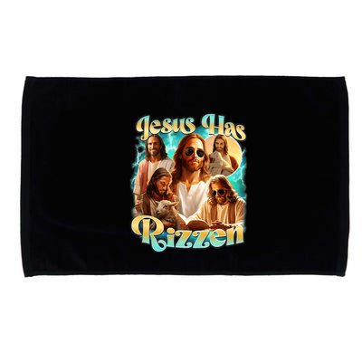 Jesus Has Rizzen He Is Rizzin Retro Christian Religious Microfiber Hand Towel