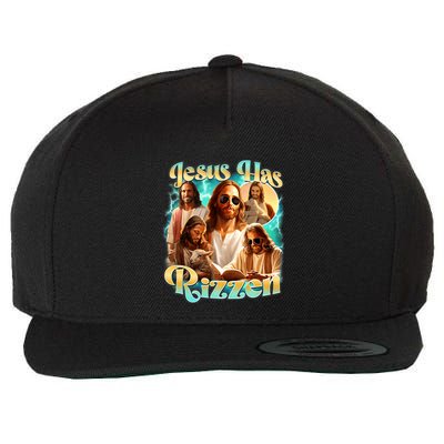 Jesus Has Rizzen He Is Rizzin Retro Christian Religious Wool Snapback Cap