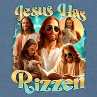 Jesus Has Rizzen He Is Rizzin Retro Christian Religious Garment-Dyed Sweatshirt