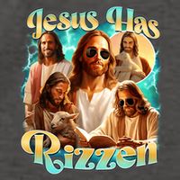 Jesus Has Rizzen He Is Rizzin Retro Christian Religious Vector Backpack