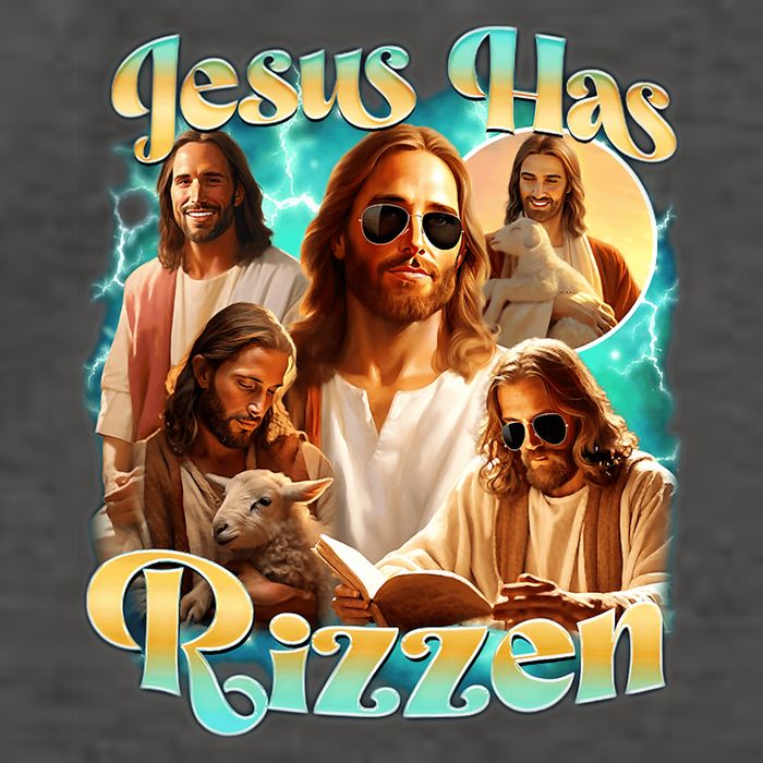 Jesus Has Rizzen He Is Rizzin Retro Christian Religious Vector Backpack