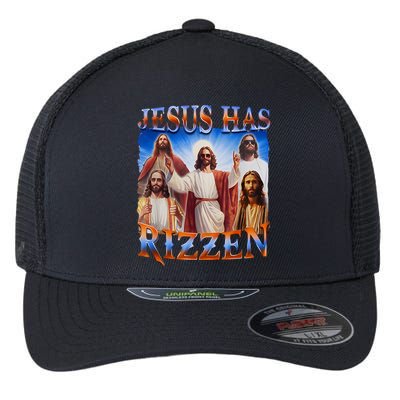 Jesus Has Rizzen He Is Rizzen Flexfit Unipanel Trucker Cap
