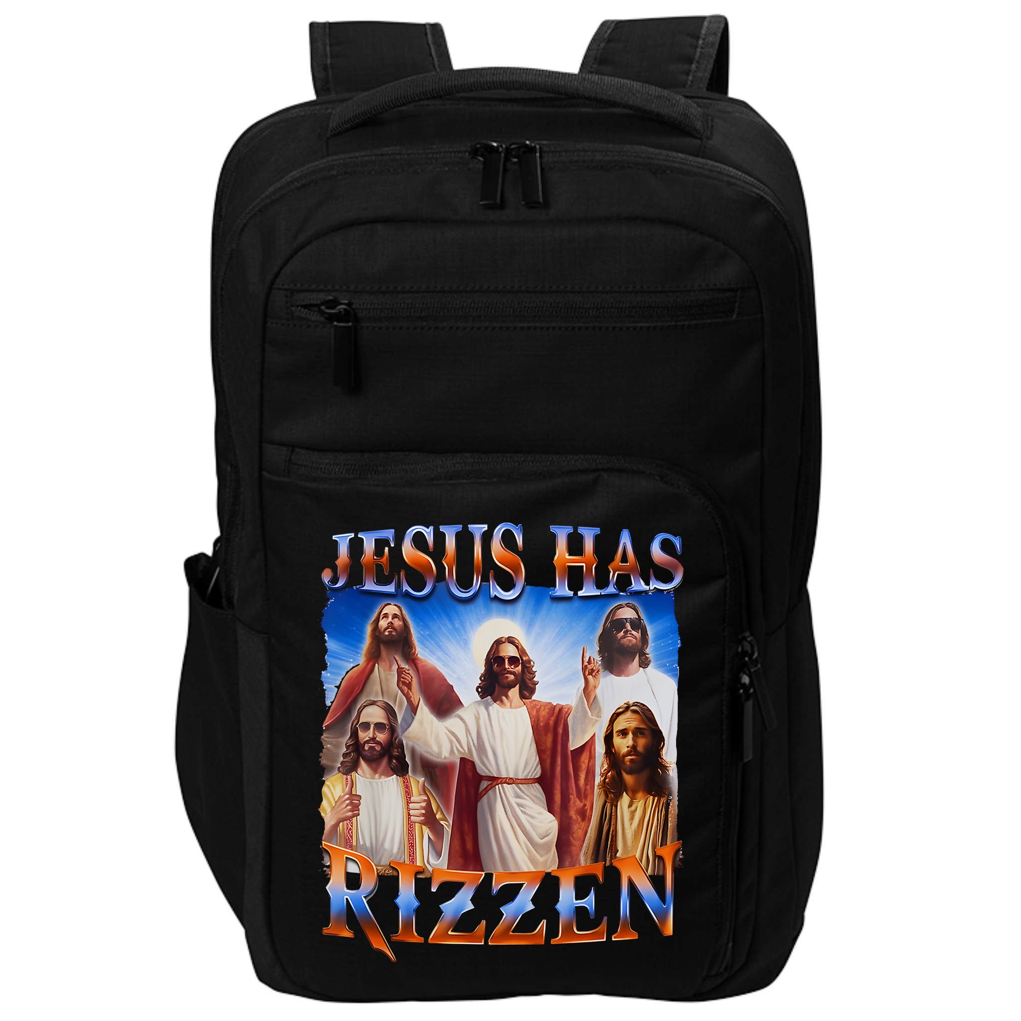 Jesus Has Rizzen He Is Rizzen Impact Tech Backpack