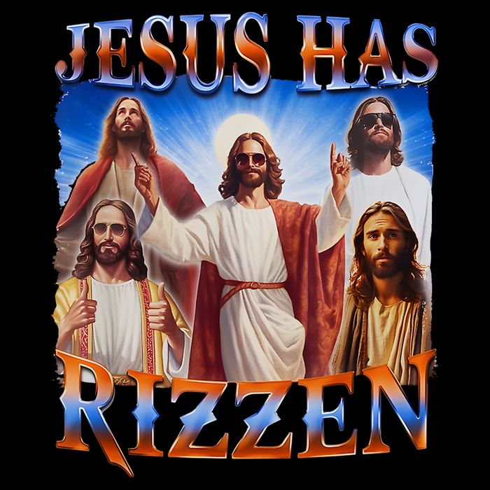 Jesus Has Rizzen He Is Rizzen Drawstring Bag