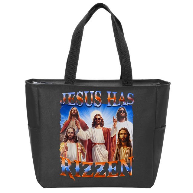 Jesus Has Rizzen He Is Rizzen Zip Tote Bag