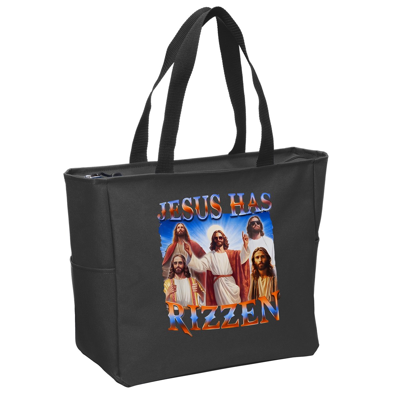 Jesus Has Rizzen He Is Rizzen Zip Tote Bag