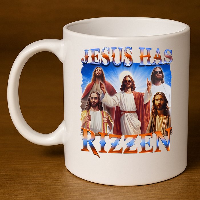 Jesus Has Rizzen He Is Rizzen 11oz C Handle Ceramic Mug