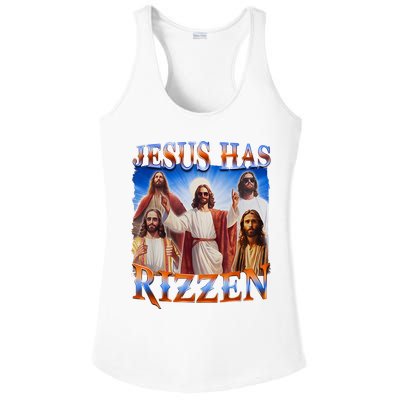 Jesus Has Rizzen He Is Rizzen Ladies PosiCharge Competitor Racerback Tank