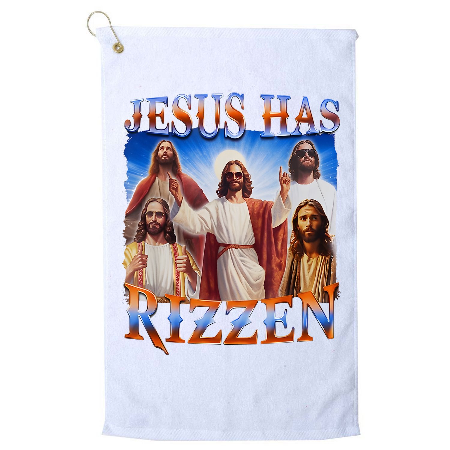 Jesus Has Rizzen He Is Rizzen Golf Towel