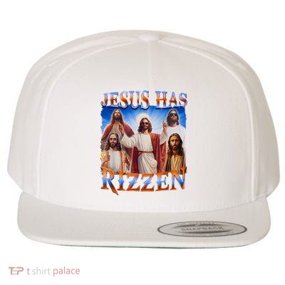 Jesus Has Rizzen He Is Rizzen Wool Snapback Cap