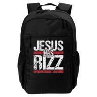 Jesus Has Rizz Simple Christian Faith Believer God Quote Daily Commute Backpack