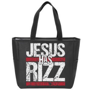 Jesus Has Rizz Simple Christian Faith Believer God Quote Zip Tote Bag