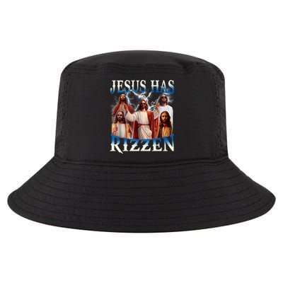 Jesus Has Rizzen Vintage Christian Design Jesus Cool Comfort Performance Bucket Hat