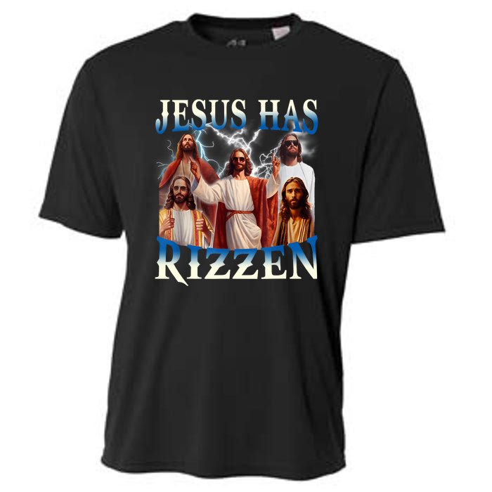 Jesus Has Rizzen Vintage Christian Design Jesus Cooling Performance Crew T-Shirt