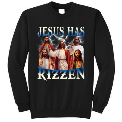 Jesus Has Rizzen Vintage Christian Design Jesus Sweatshirt