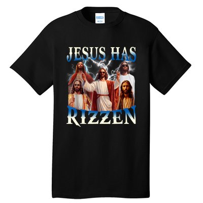 Jesus Has Rizzen Vintage Christian Design Jesus Tall T-Shirt